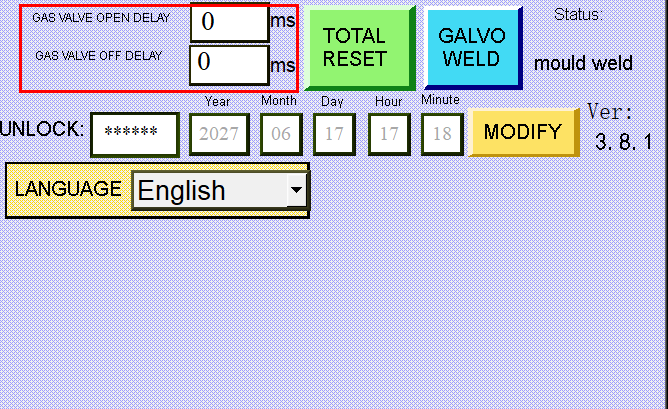 protect gas setting